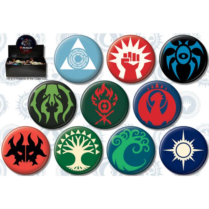 Ata-Boy - Wholesale Lapel Pin/Button - Magic The Gathering Guild Symbols 144 Piece Button Assortment