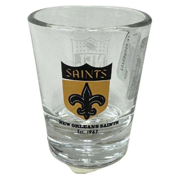 St. Louis Wholesale LLC - Wholesale Shot Glass - New Orleans Saints Shot Glasses - 2OZ Glass Vintage Style