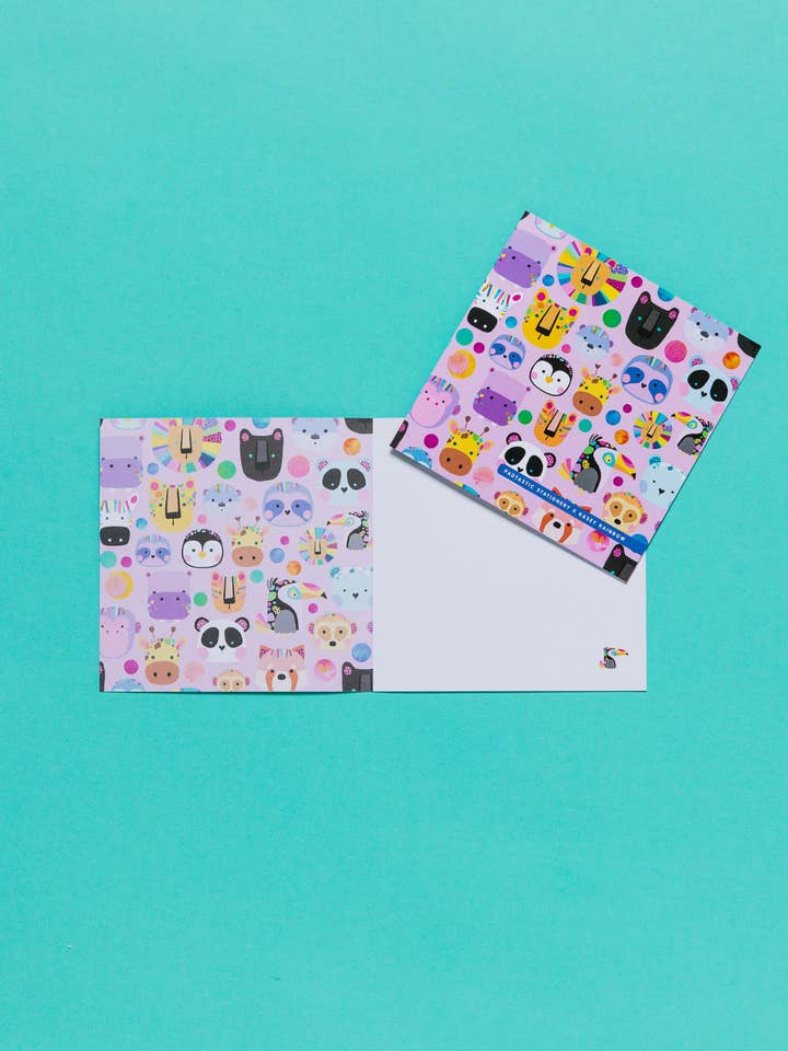 Critter Collage Greeting Card for wholesale by Padtastic Stationery
