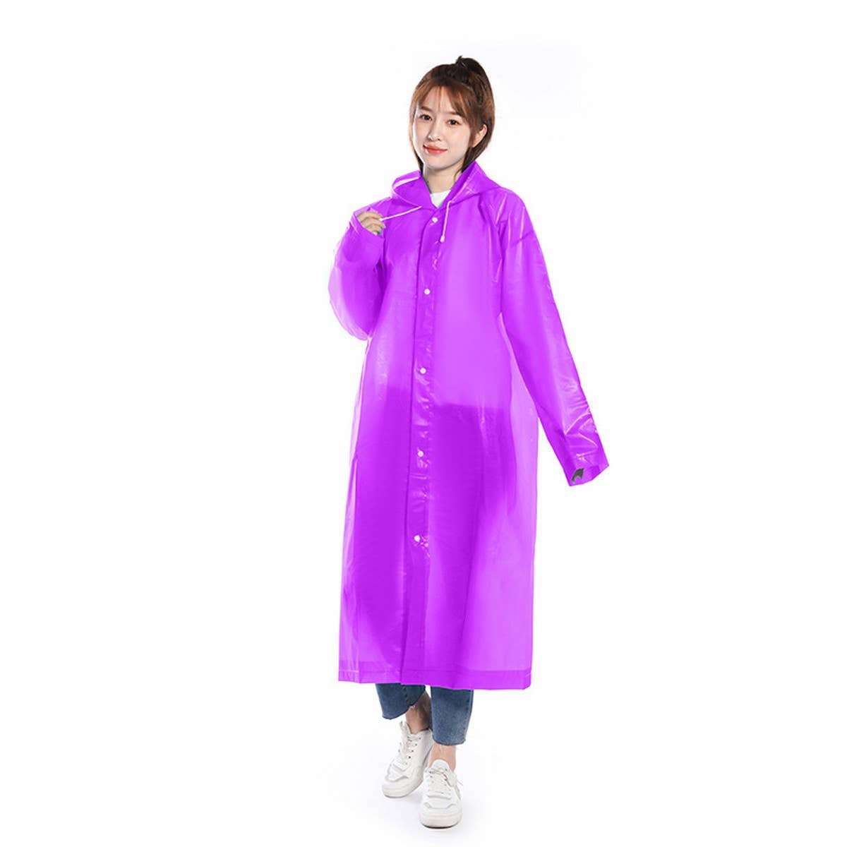 NINEXIS - Wholesale Raincoat - Women's - CWMM1492_PEVA HOODED THICKENED REUSABLE RAINCOAT2