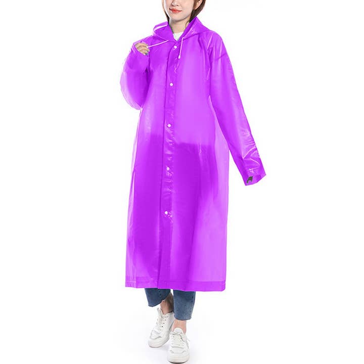 NINEXIS - Wholesale Raincoat - Women's - CWMM1492_PEVA HOODED THICKENED REUSABLE RAINCOAT2
