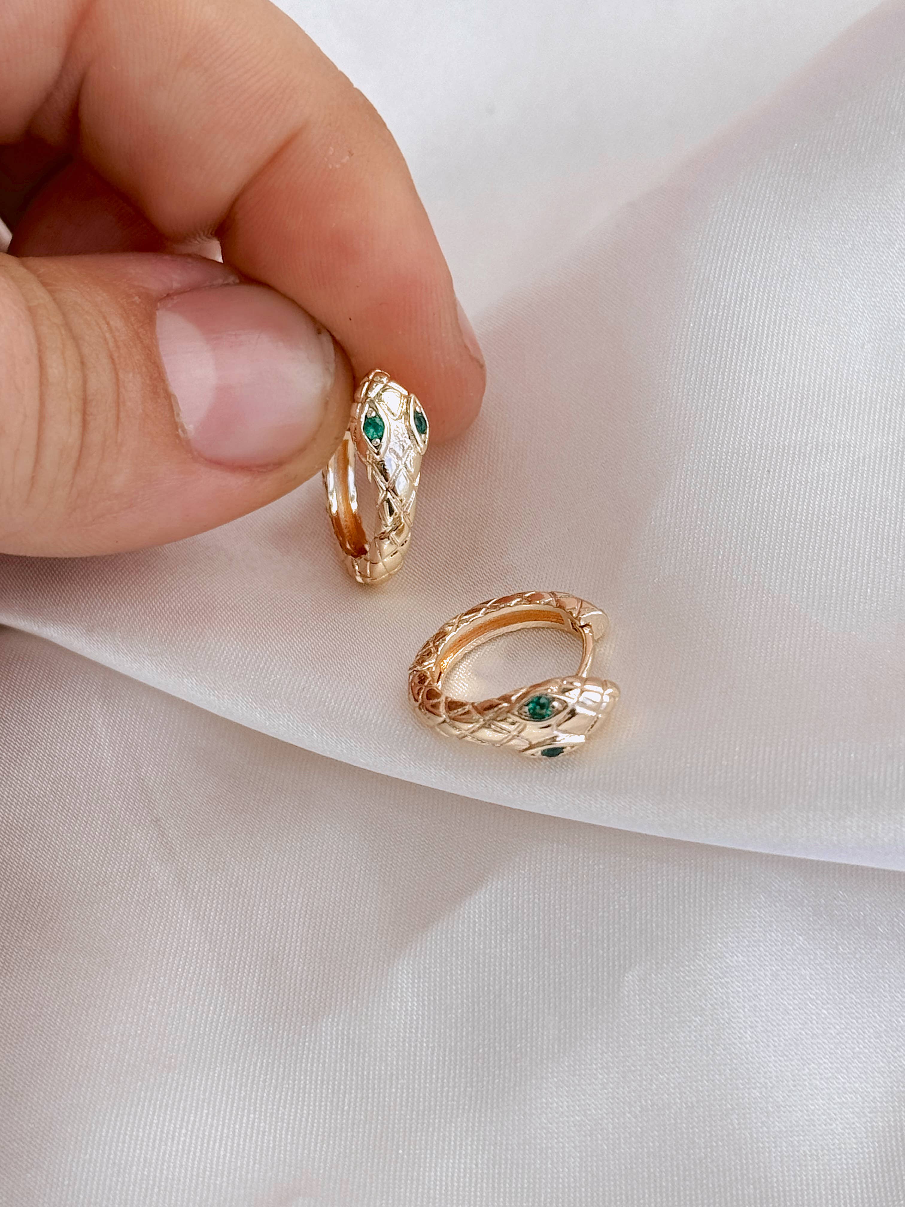 Golden Hour Designs - Wholesale Huggie Earrings - Mini Snake Huggies - Hypoallergenic, Trendy, Taylor Swift2