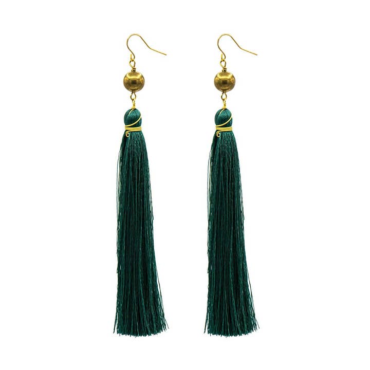 Green Brush Earrings for wholesale by Juulry