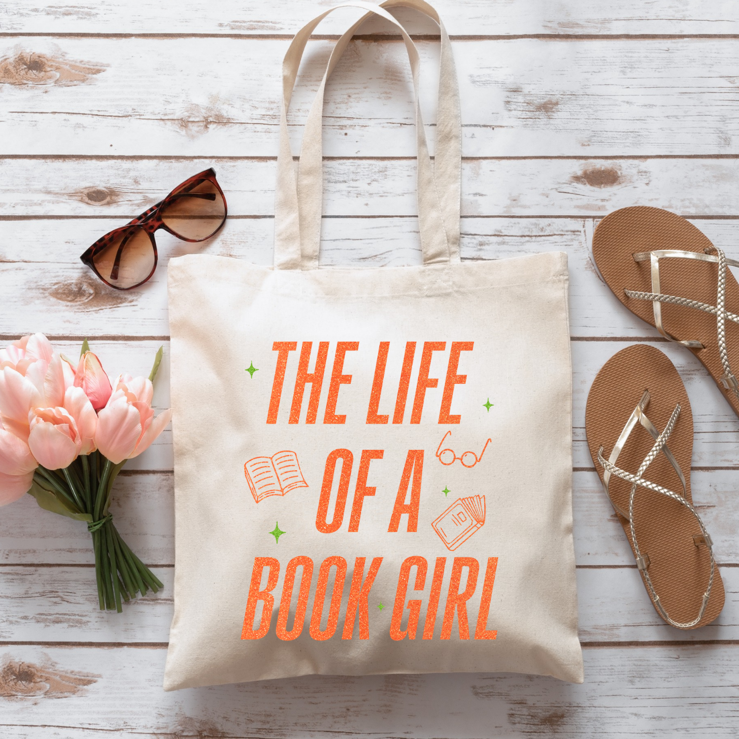 The Gift Genie LLC - Vendita all'ingrosso Borsa tote - Donna - La vita di una ragazza dei libri - Borsa di tela0