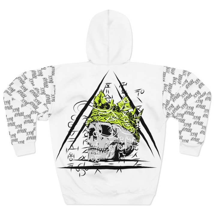 Skull King Unisex White Pullover Hoodie 2022 edition for wholesale by ETHANOL TEARS LTD