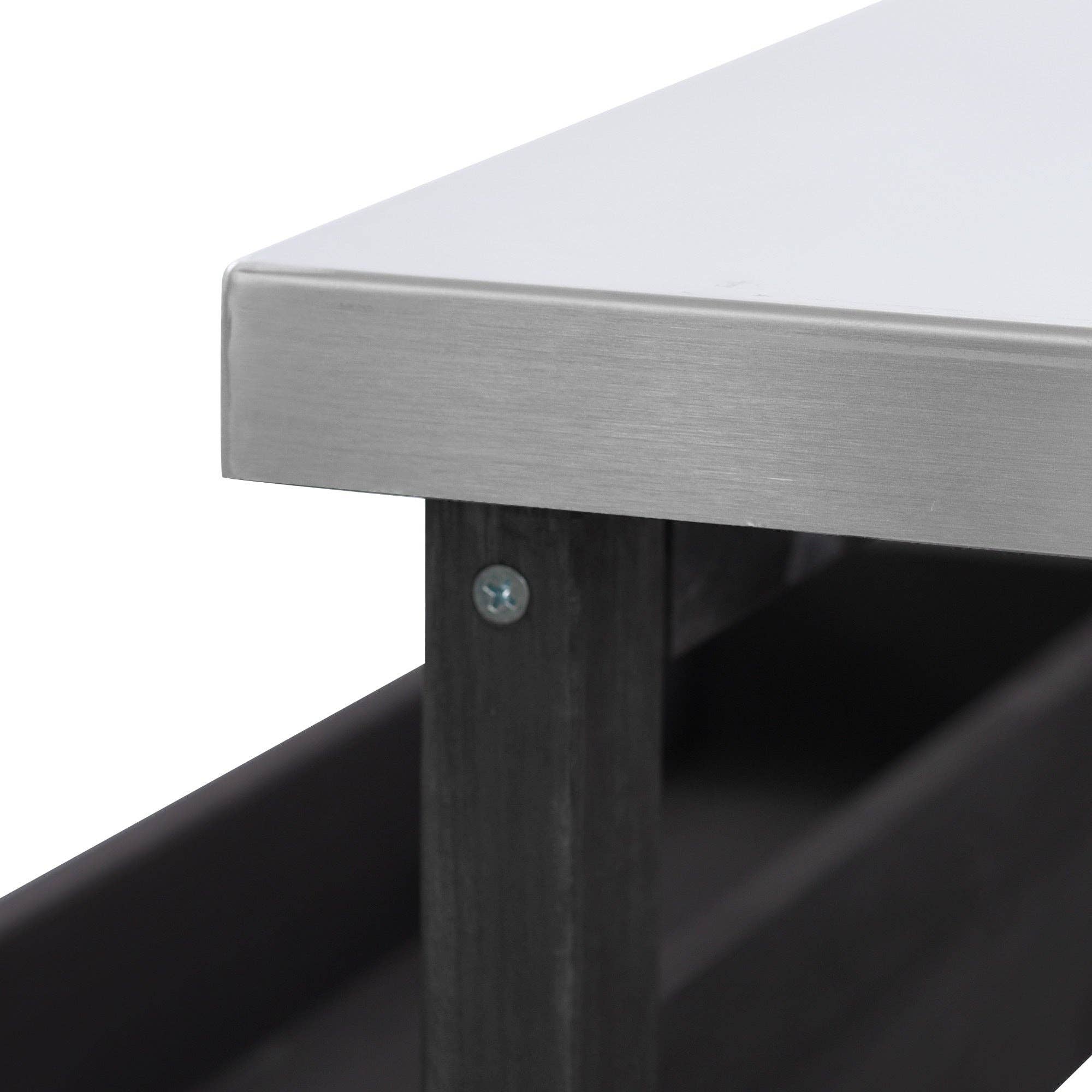 39F Inc. - Wholesale Outdoor Grill Tools - Farmhouse Solid Wood Outdoor Kitchen Island with Steel Top21