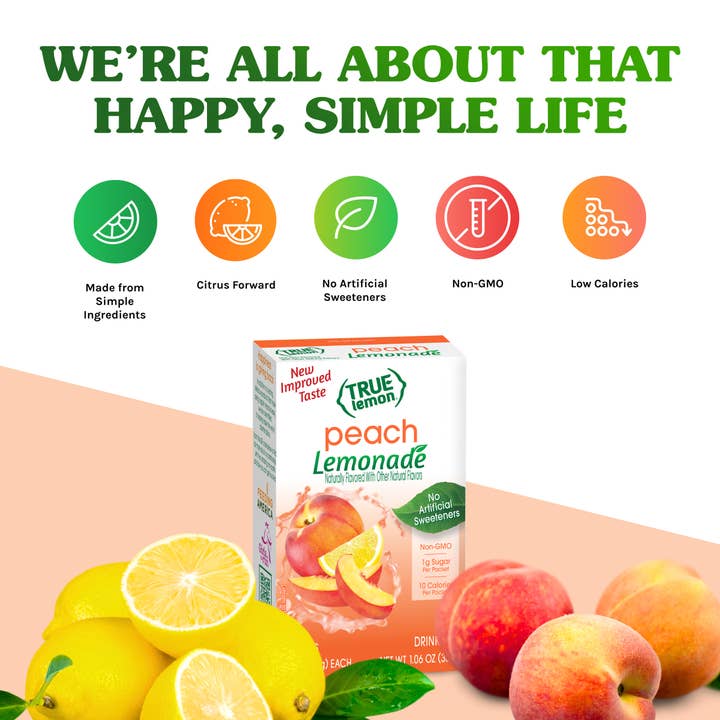 True Citrus - Wholesale Drink Mix - True Lemon Peach Lemonade2