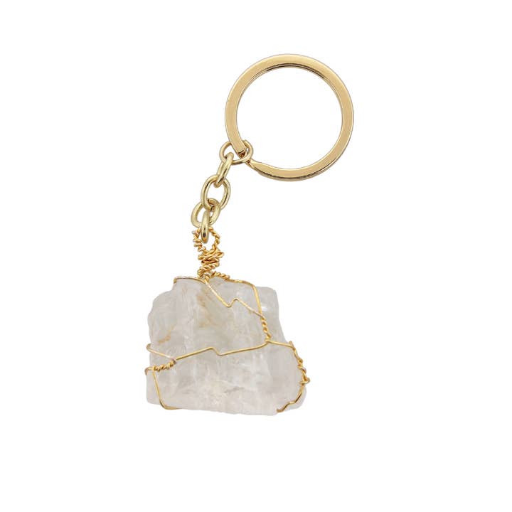 Crystal Key Chain - Crystal Quartz for wholesale by Soul Stonz