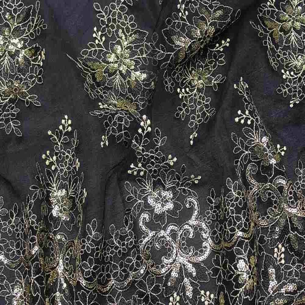 Fabrics Star – Rolo de tecido por atacado – Tecido de Tule Bordado com Paetês Rowley para Costura de Vestidos, Saias e Rendas3