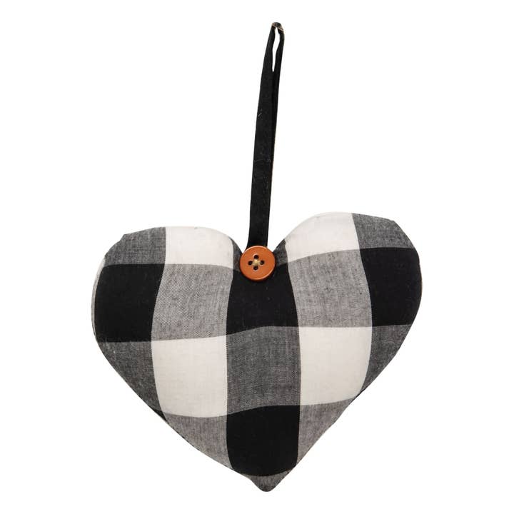 Black & White Buffalo Check Heart Ornament for wholesale by Col House Designs