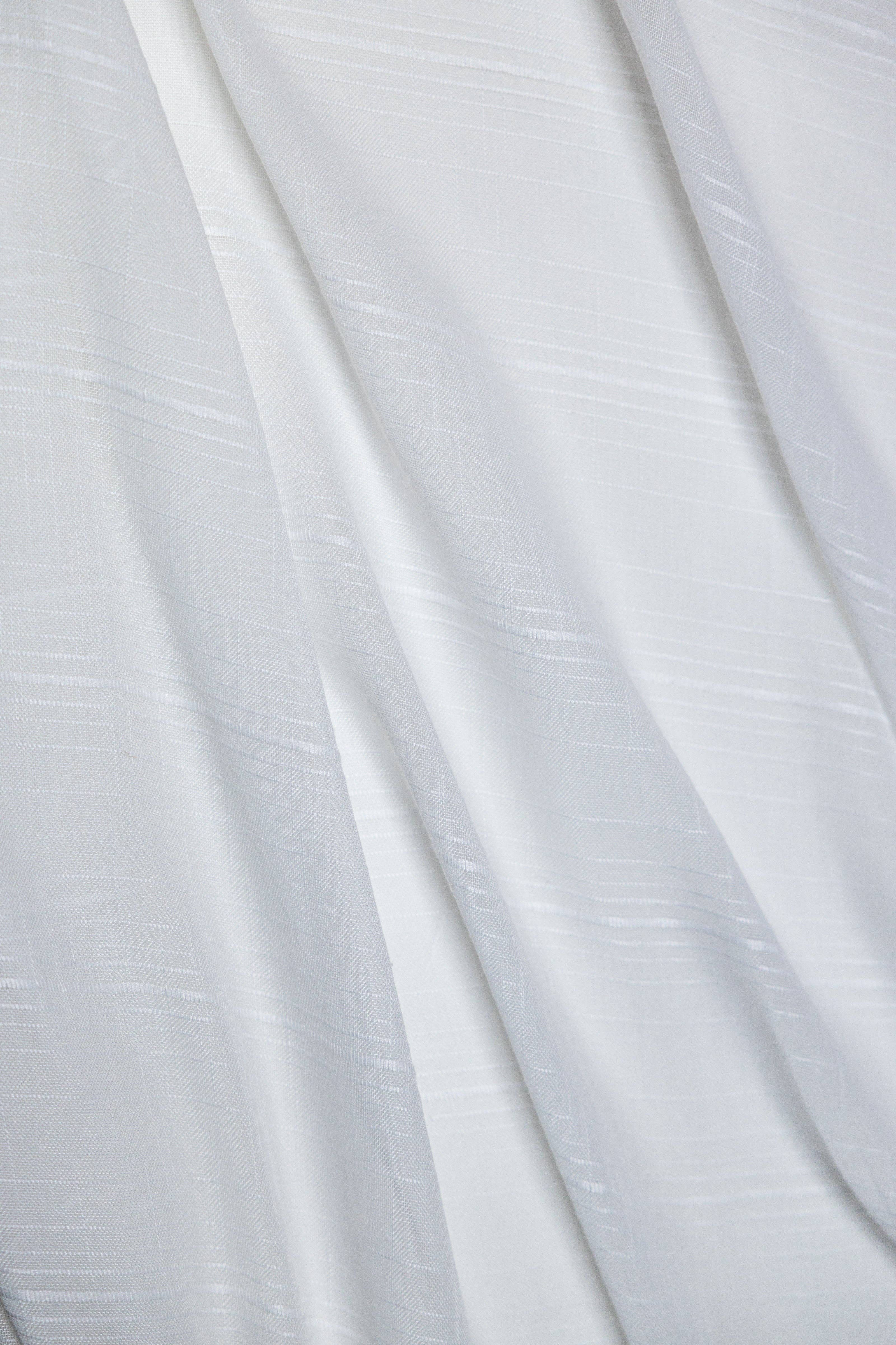 white Kozani Jacquard Plaid Sheer Grommet Curtain for wholesale on Faire2