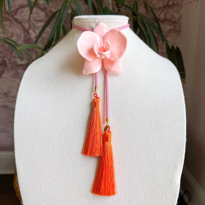 Orchid Bolo Blush Pink with Bubblegum Pink & Orange for wholesale by Rahya Jewelry Design