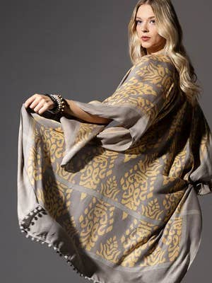 Shop Neighbors - Wholesale Kimono - Dames - Kimono met damastprint en mouwen10