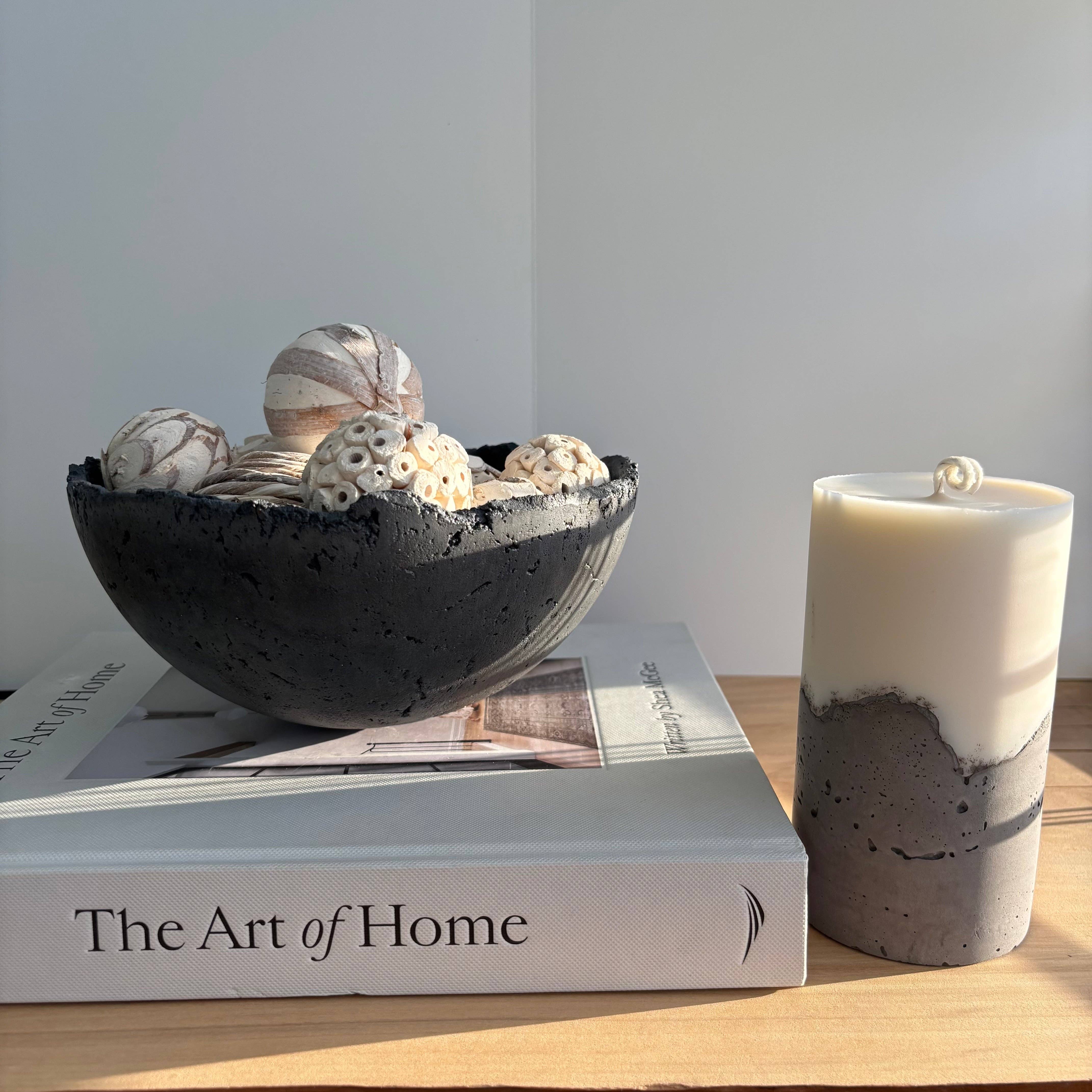 Fancy Concrete - Wholesale Decorative Plate/Dish/Bowl - Half Moon Bowl Pot 7" | Decorative Bowl | Rough Concrete Bowl11