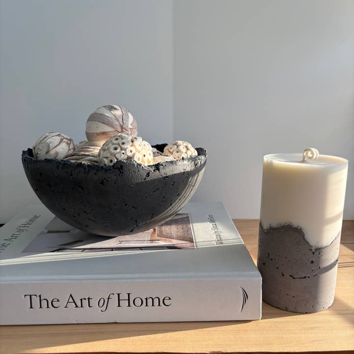 Fancy Concrete - Wholesale Decorative Plate/Dish/Bowl - Half Moon Bowl Pot 7" | Decorative Bowl | Rough Concrete Bowl11