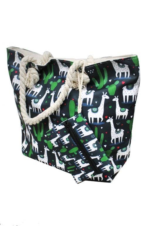 Cap Zone - Wholesale Tote Bag - Women's - Llama And Cactus Tote Bag4