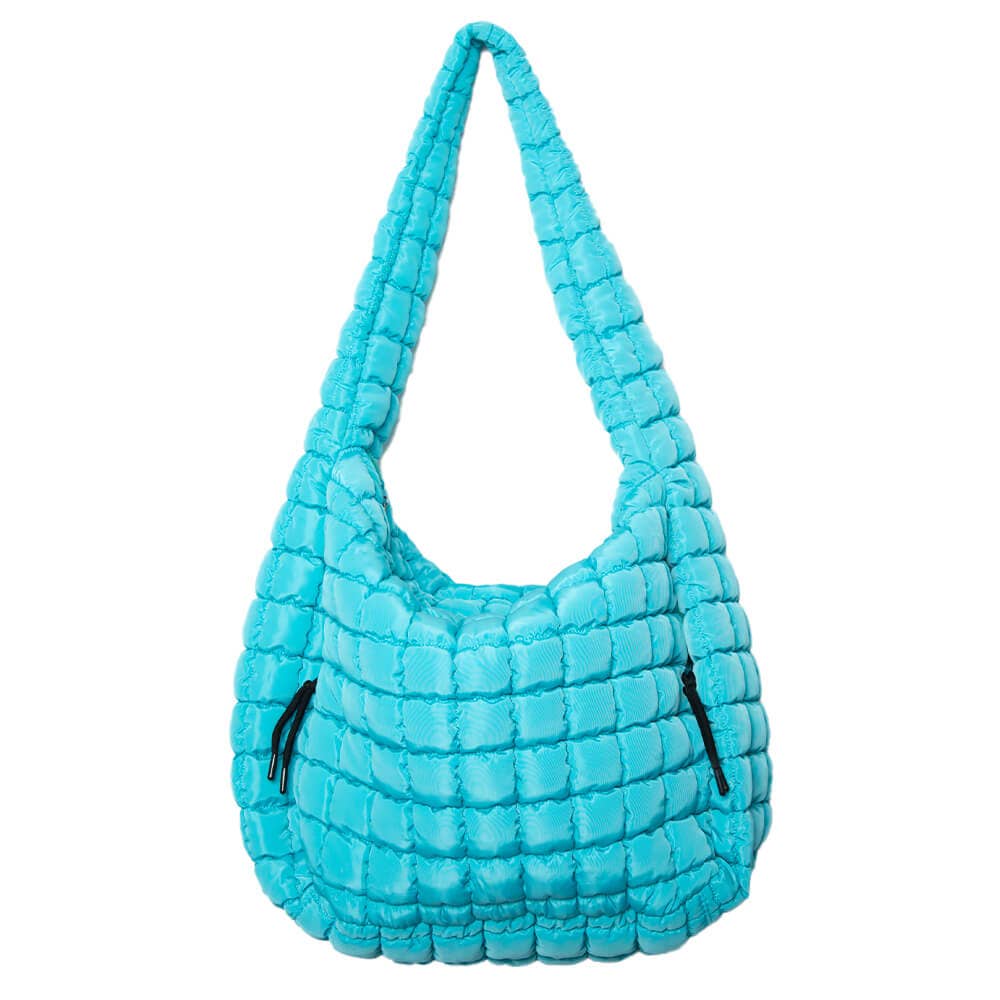 Blue Quilted Puffer Tote Bag for wholesale on Faire1