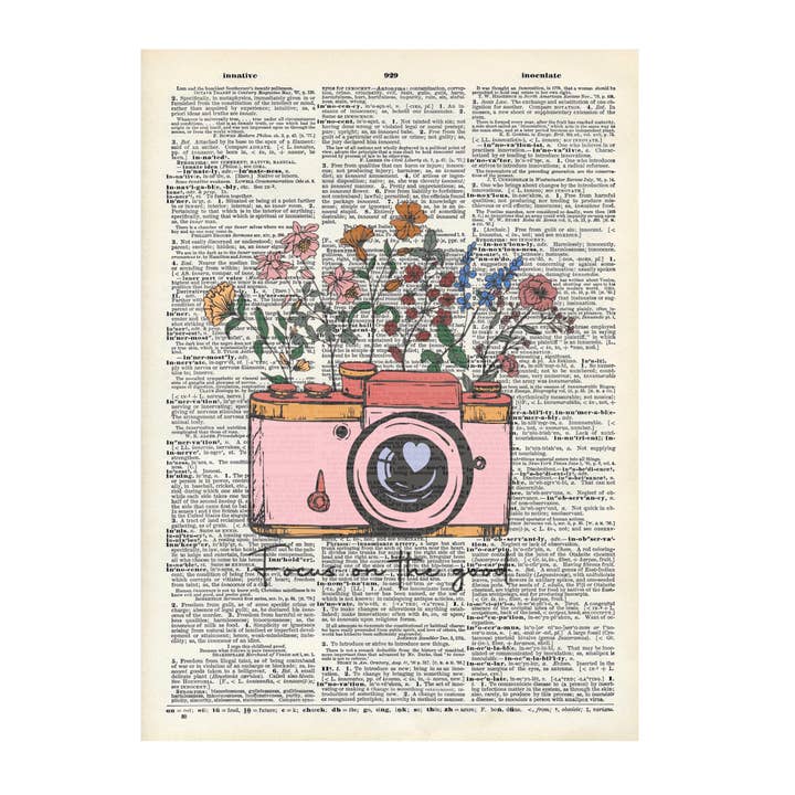 Crazilyhumbledesigns - Wholesale Art Print - Floral, dreams Vintage Dictionary Prints |no Frame