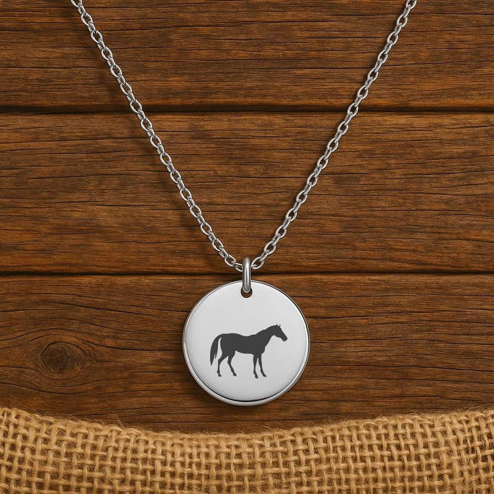 Personalized Horse Necklace with Custom Name or Initial for wholesale by North Star Rustics Too