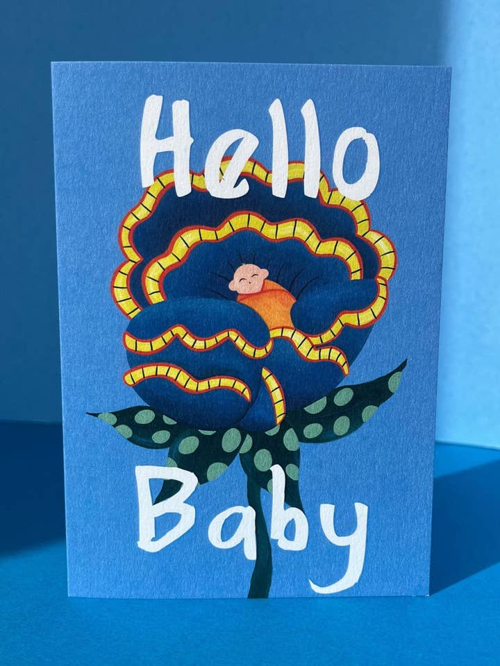 Hello Baby , Flower Card for wholesale by Milk Studio