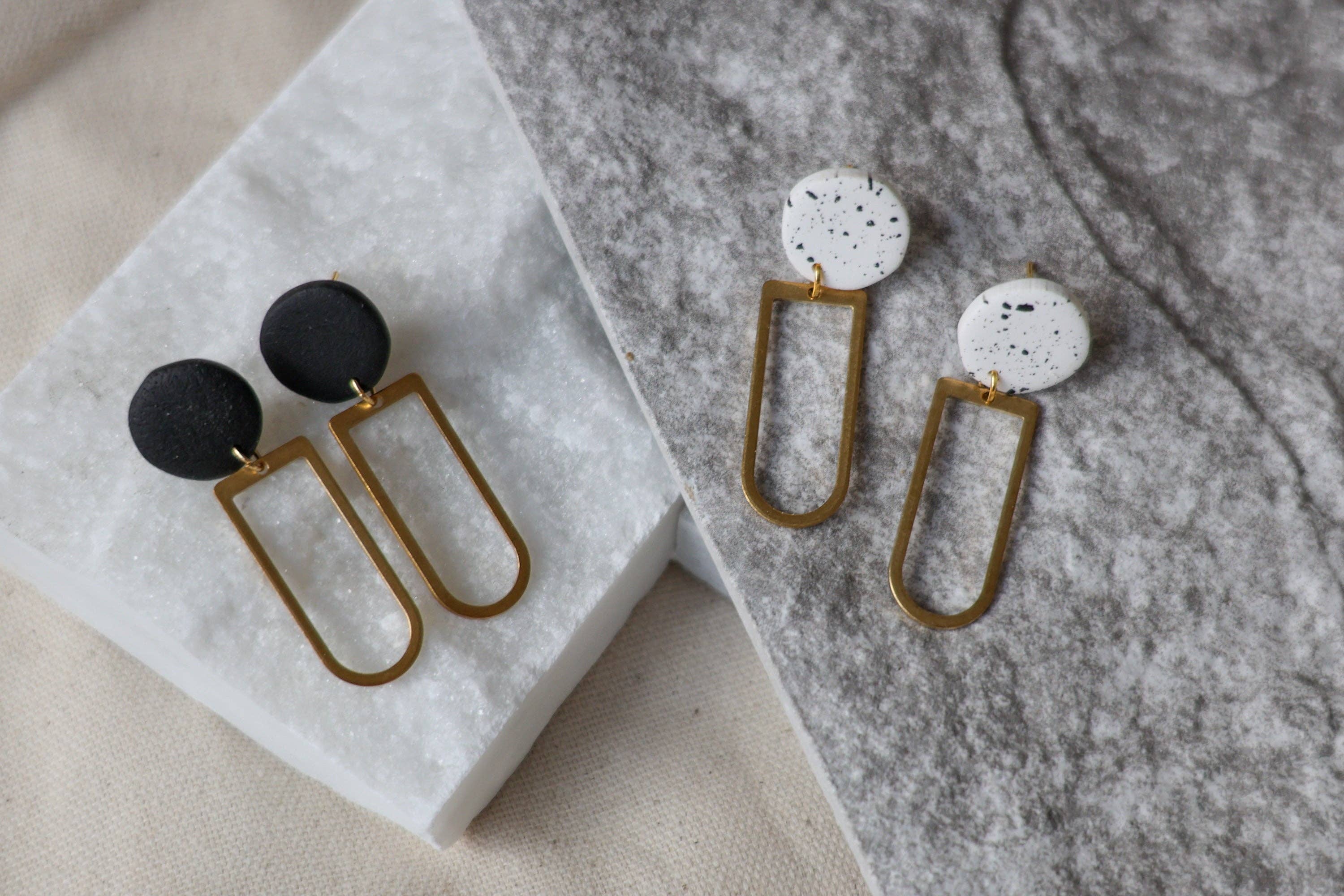 The Raw Creative - Wholesale Dangle Earrings - The Demi Handcrafted Minimalist Polymer Clay Dangle Earrings2