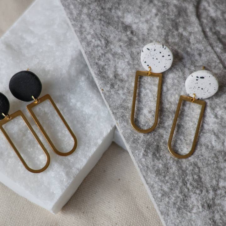 The Raw Creative - Wholesale Dangle Earrings - The Demi Handcrafted Minimalist Polymer Clay Dangle Earrings2