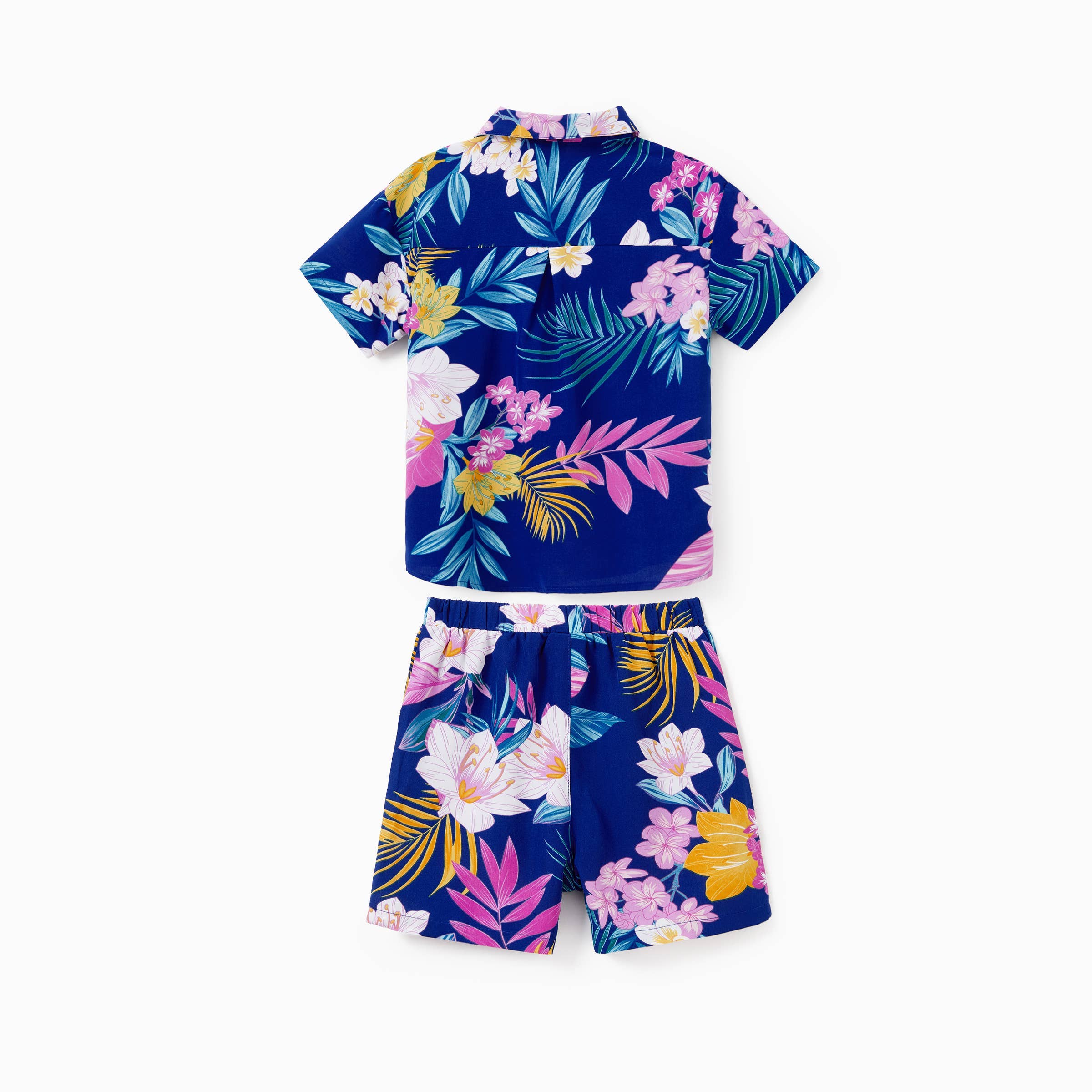 Blu profondo Abito o Set di Camicia e Pantaloncini Tropicale Hawaiano per Famiglia in vendita all'ingrosso su Faire2