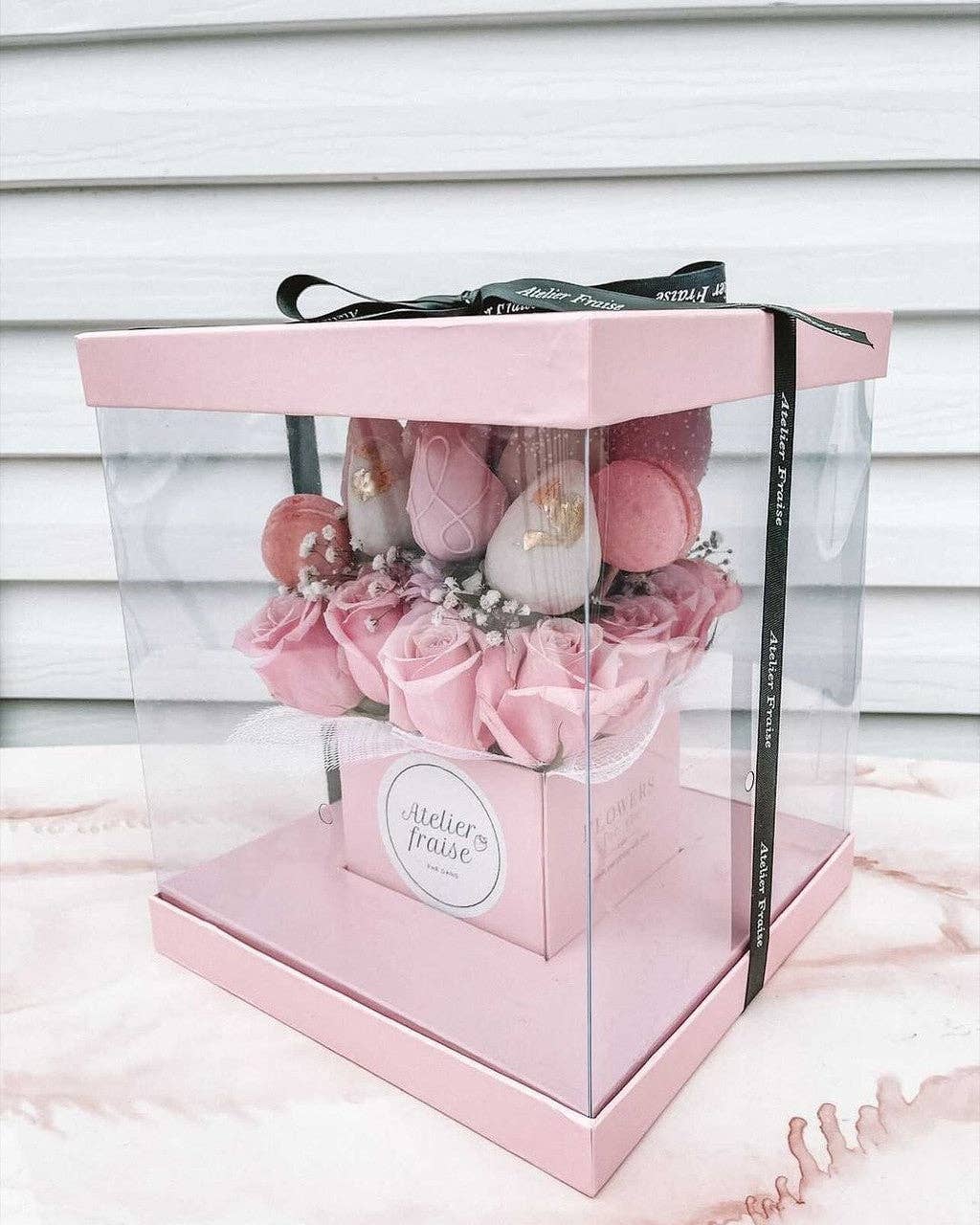 Elegant Design Supply - Wholesale Gift Box - Square Clear Transparent PVC Flower Box with Lid and Base3