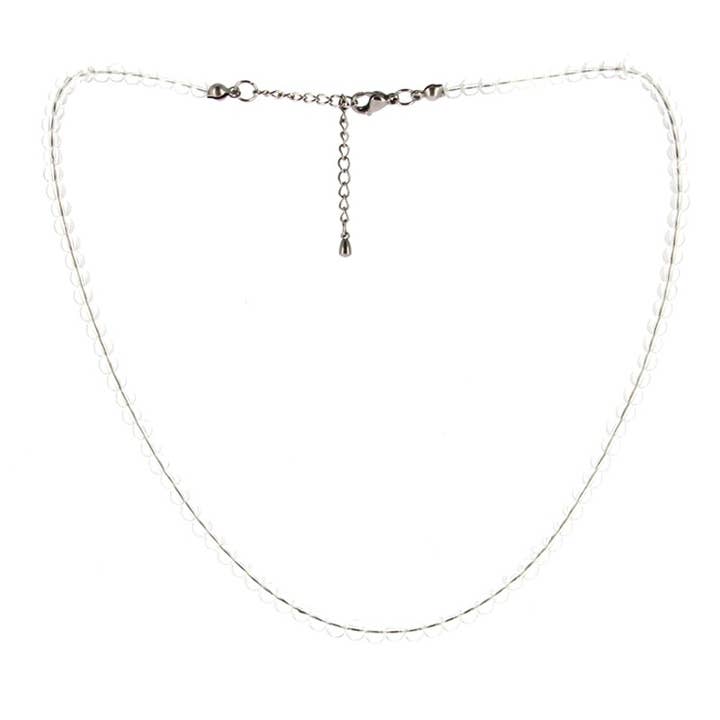 Rock Crystal Bead Necklace 4mm for wholesale by Artisans de Madagascar