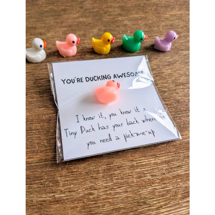 Uplifted Ink - Wholesale Everyday Greeting Card - Ducking Awesome Card & Duck Figurine with Message Option2