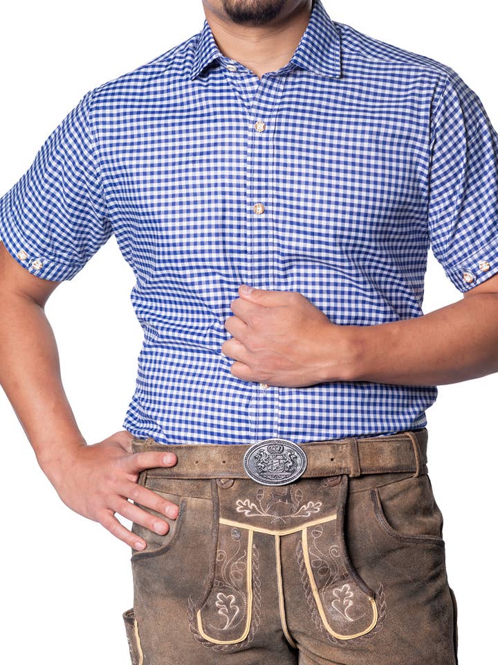 Trachtenshirt Leopold Short Sleeve for wholesale by Partychimp