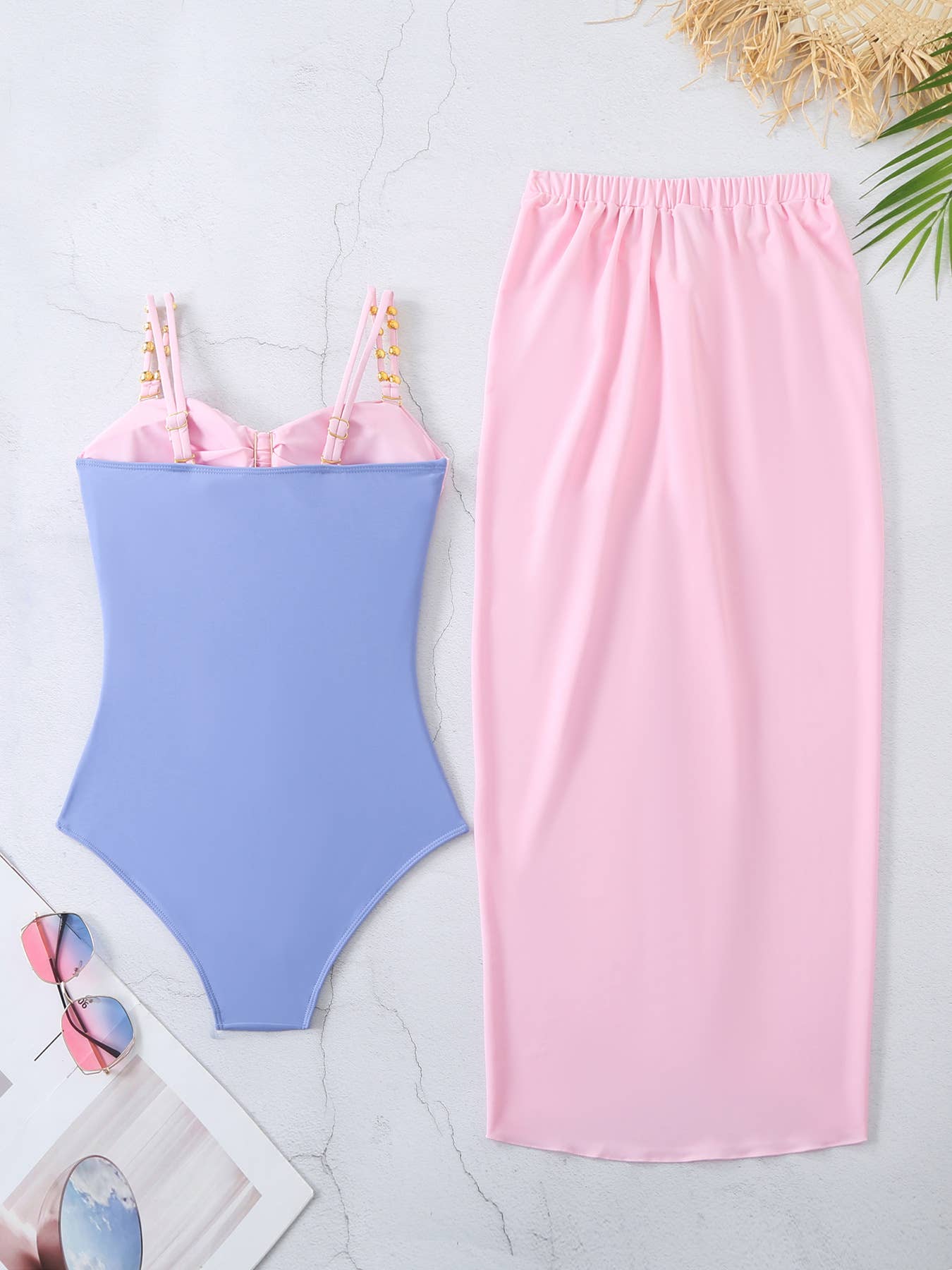 Tourtiwi - Wholesale Two Piece Swimsuit - Women's - Strapless hollow one-piece swimsuit skirt two-piece set14