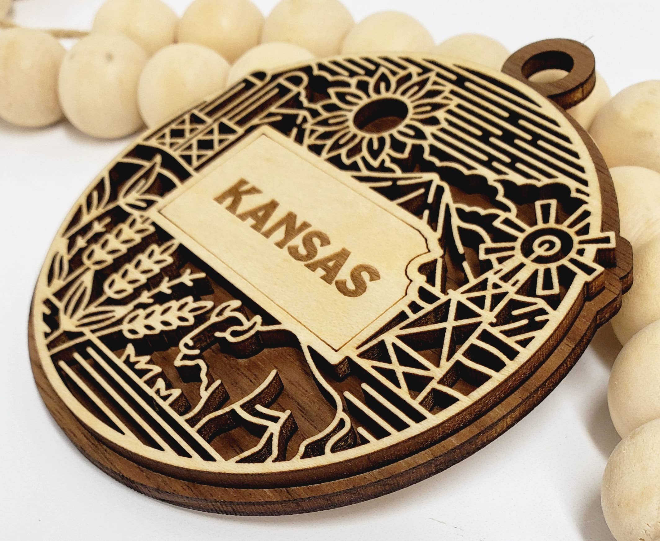 Ashley's Creations KS - Wholesale Ornament - Kansas State Heritage Ornament2
