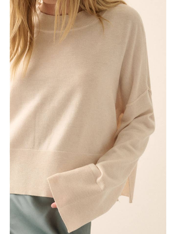 Promesa USA - Vendita all'ingrosso Maglione tricot - Donna - Maglione ampio a maniche larghe in maglia solida