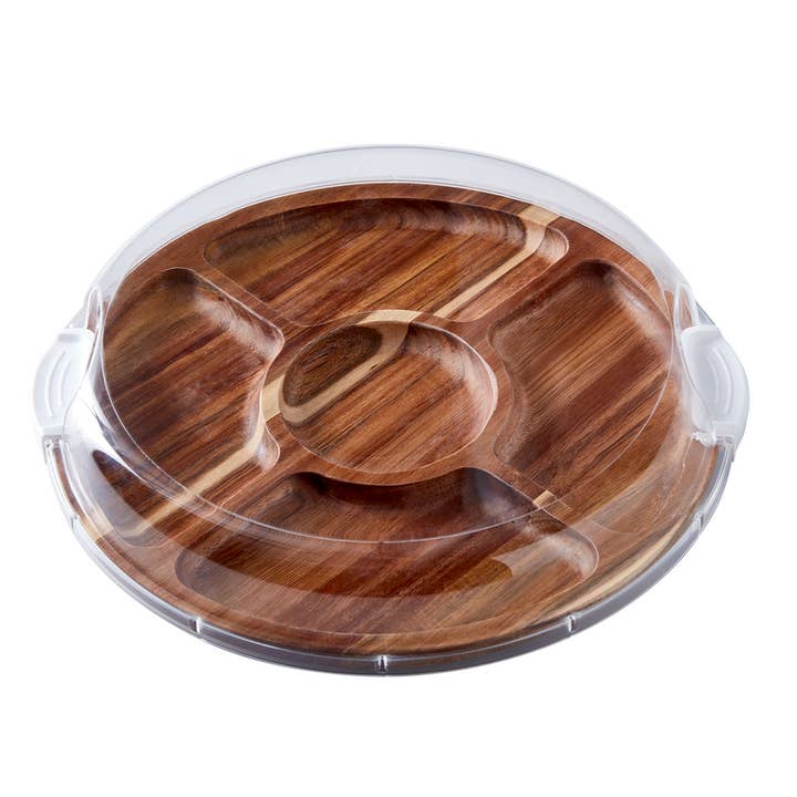 Lifetime Brands - Wholesale Serving Tray - FW 14 ROUND LS MAKE AND TAKE- ACACIA 51