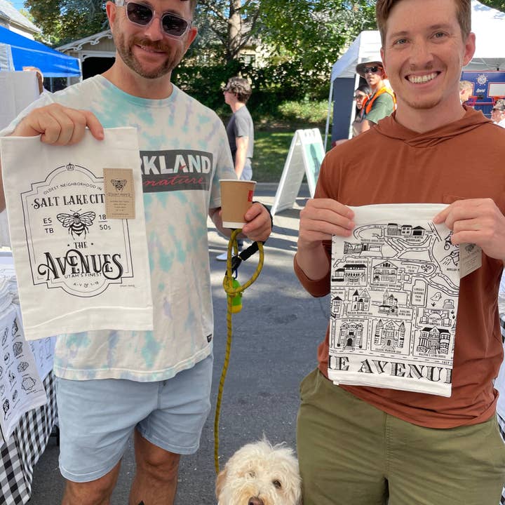 Fount Paper - Wholesale Tea towel - Avenues Map Tea Towel4