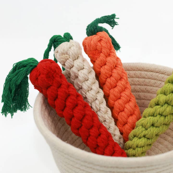 Knotty Pawz Handcraft Pets Toys - Wholesale Pet Rope Toy - Dog - Handmade Sustainable Carrot Rope Chew Toys for dogs