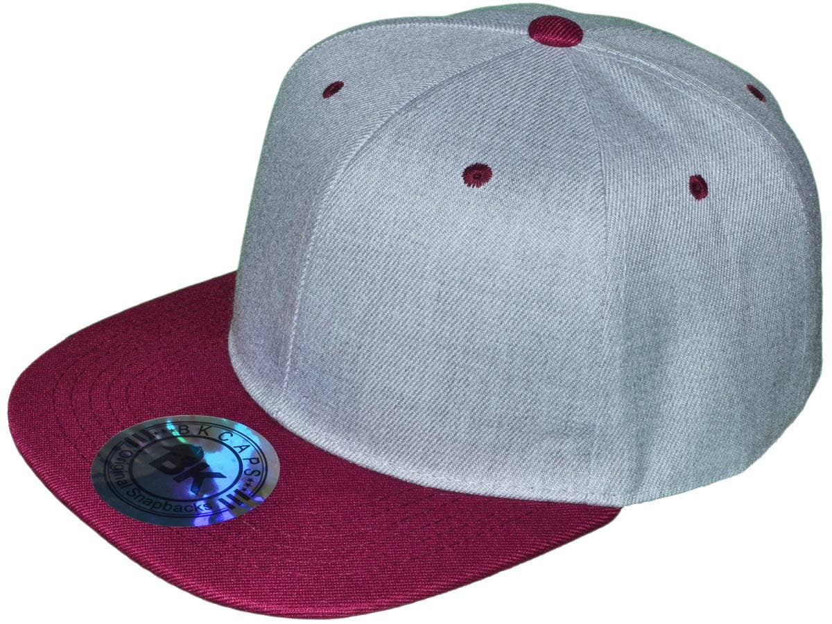 Buck Wholesale - Wholesale Flat Brim Cap - Unisex - Blank Snapback Hats - BK Caps Flat Bill Plain Vintage39