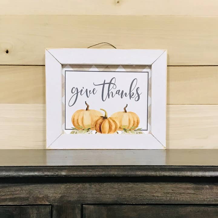 JanMichaels Art & Home - Wholesale Wall Sign - LET720A Give Thanks for Fall CLEARANCE