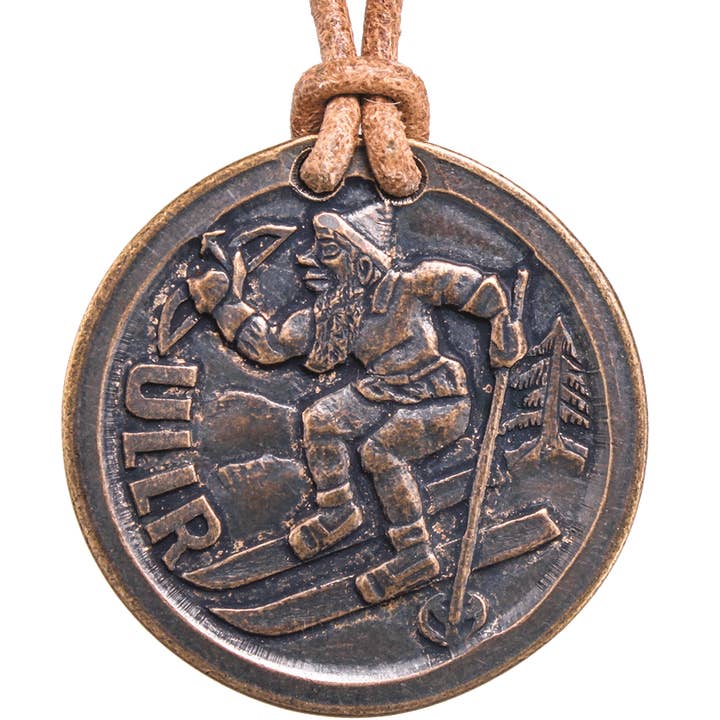 Shire Post Mint - Wholesale Pendant/Charm Necklace - Ullr / Vegvsir Bronze and Leather Necklace3