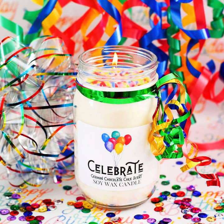 Celebrate Jumbo - 100 Hour Burn Time Soy Wax Candles for wholesale by Oily Blends