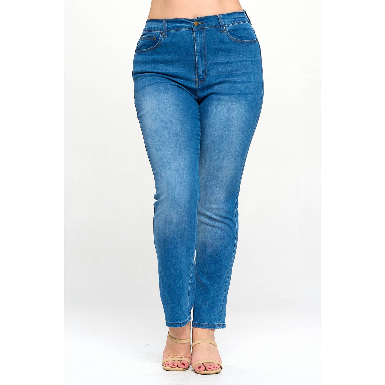 Blue Turtle - Vendita all'ingrosso Jeans - Donna - Jeans Plus Size Kimberly a Vita Alta Blu Medio1
