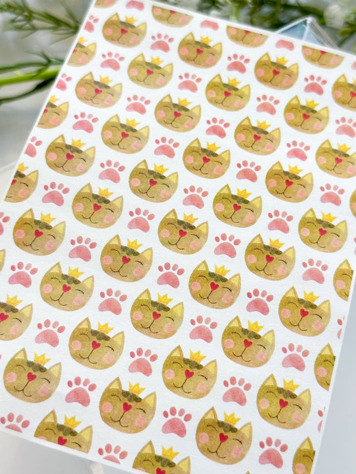 Transfer Paper 419 Kitty Cat Queen | Image Water Transfer for wholesale by Tera Clay