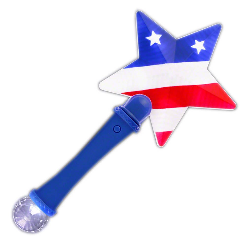 Blinkee.com, LLC - Wholesale Light-up toy – Kids & baby - Light Up Patriotic US Flag Prism Wand Fourth of July1