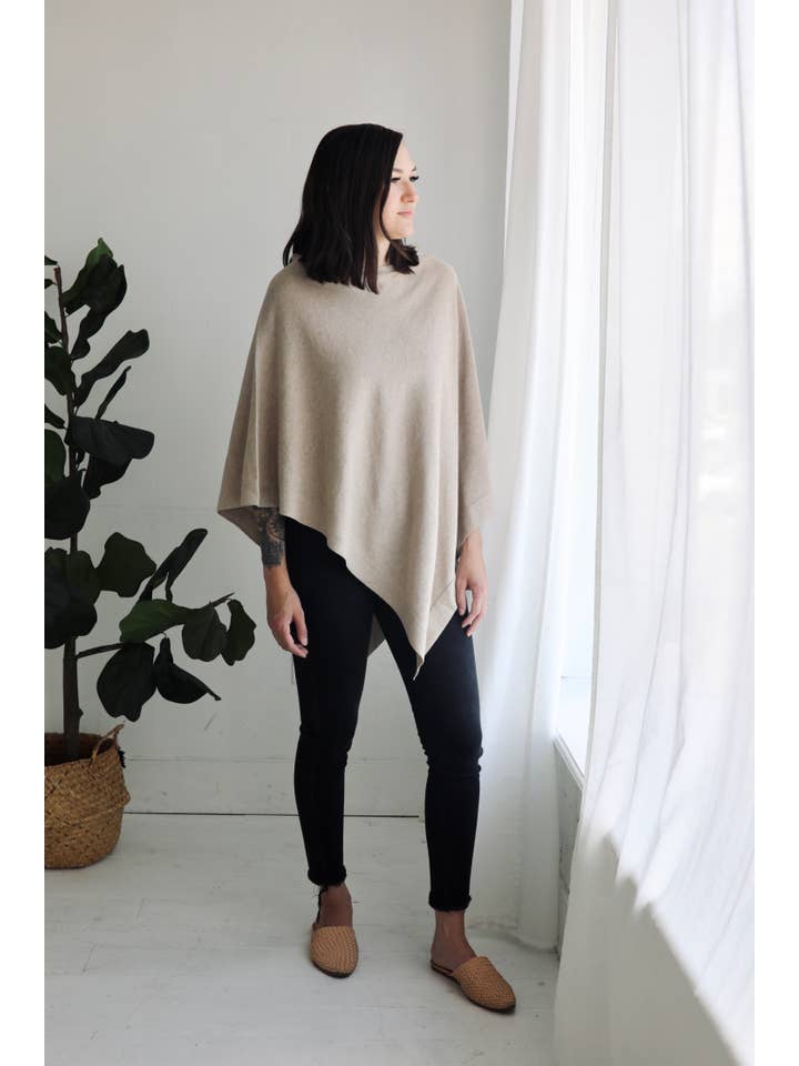 Viverano Organics - Wholesale Poncho - Women's - Women's Eco-Chic Poncho Sweater Knit Pullover (Organic)10