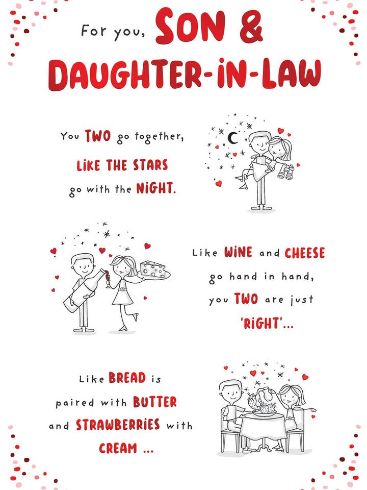 Jubileumskort, Årsdag Son & Svärdotter, Människor för wholesale av Piccadilly Greetings