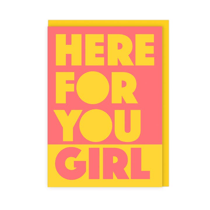 Here For You Girl | Bright Friendship Support Greeting Card for wholesale by LoveLossDiscoballs