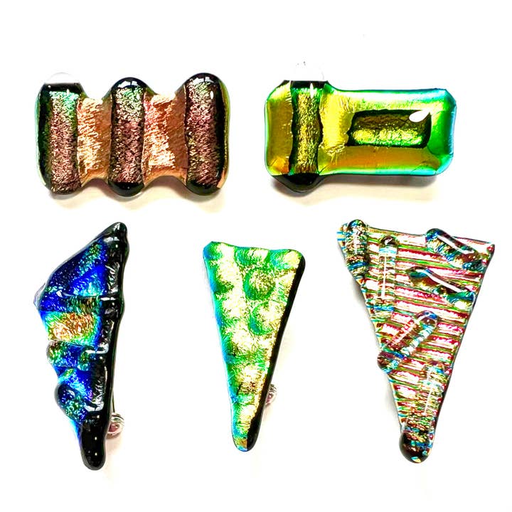 Dikroisk glas farvet glas brocher assorteret OOAK hot for engroshandel hos Glass Town USA