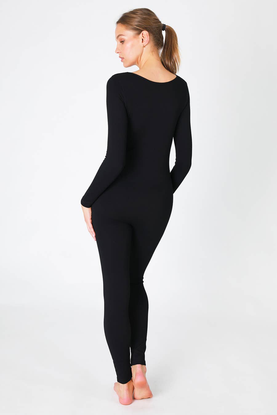  Black NB8249 - Ribbed Long Sleeve Jumpsuit for wholesale on Faire3