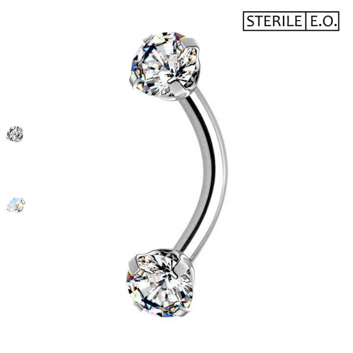 Awaken - Wholesale Single Earring - Sterile Crystal Eyebrow Piercing - PMS-0251